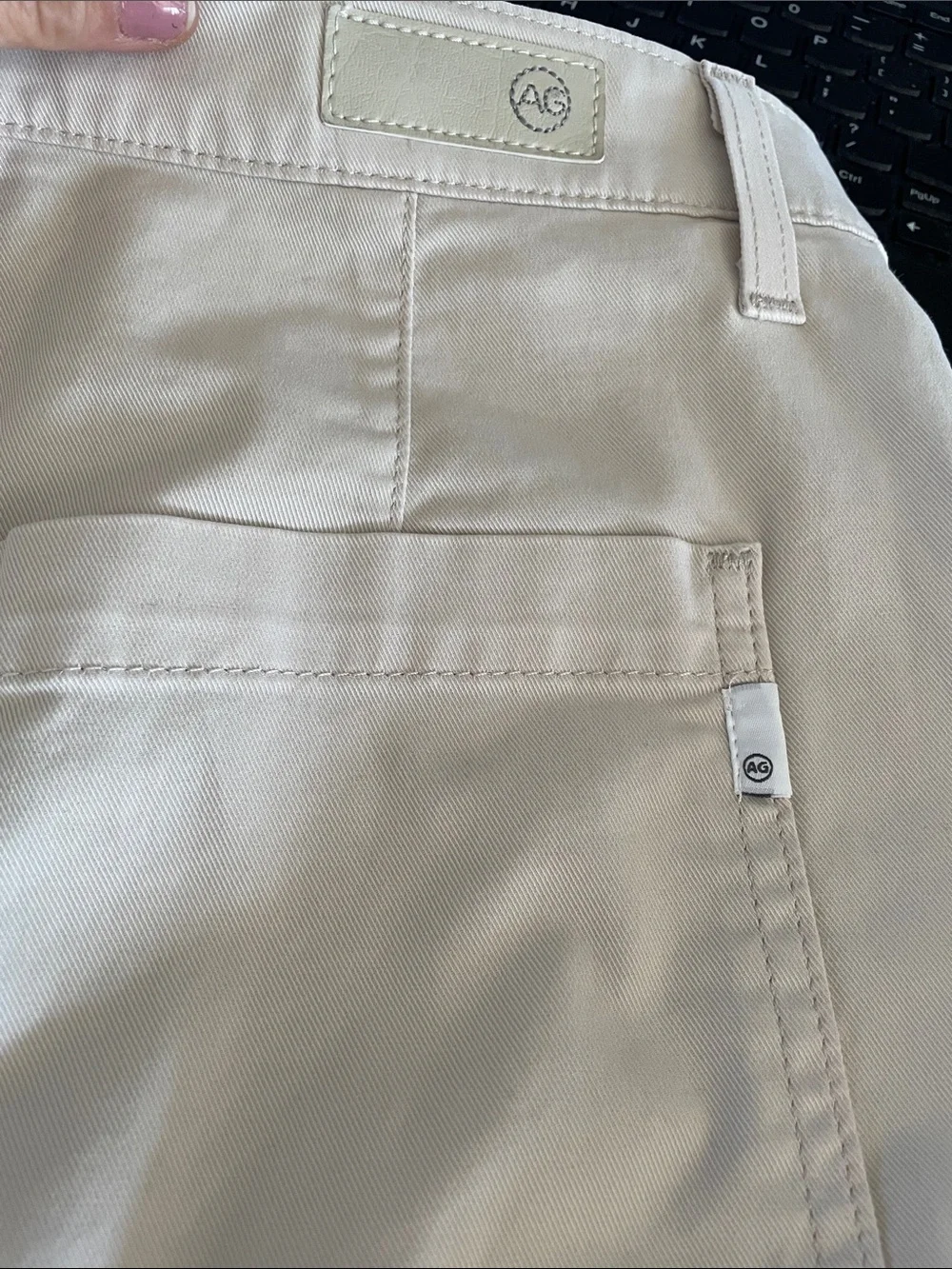 Ag Fiona high rise barrel Women's Wide-Leg Jeans in Off-White- new - Picture 8 of 8
